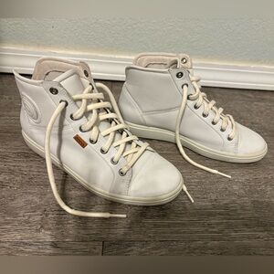Ecco ladies white leather sneakers